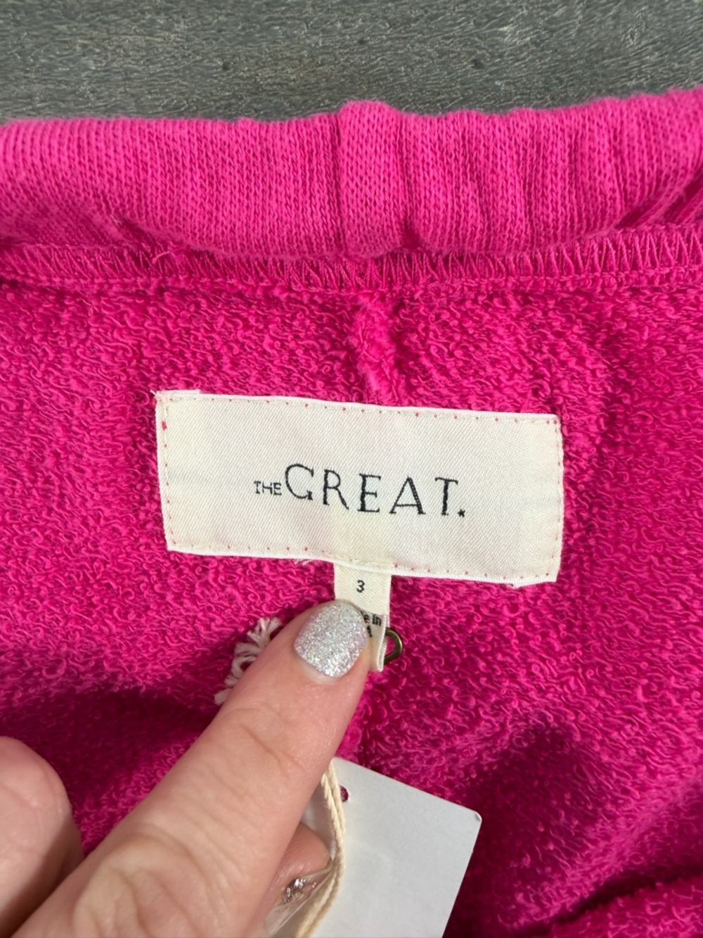 NEW The GREAT. Fuchsia Drawstring Sweatpants Pants - Picture 4 of 13